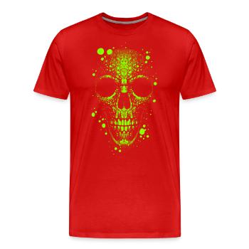 Totenkopf Alien Trendy - Männer Premium Bio T-Shirt - Rot - Vorne - Damien (186cm)