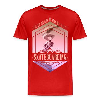 Skateboarding Skate Skater Skateboard Sk8 Vintage - Men's Premium Organic T-Shirt - red - Front - Damien (186cm)