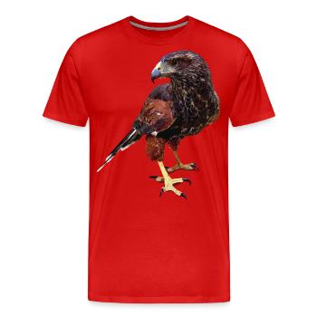 L’aigle rouge et noir - T-shirt bio Premium Homme - rouge - Devant - Damien (186cm)