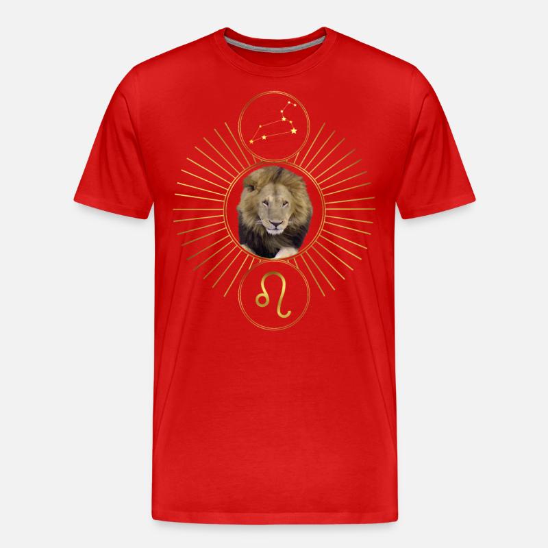 Grafik Löwe Sternzeichen Astrologie Sternbild - Männer Premium Bio T-Shirt - Rot