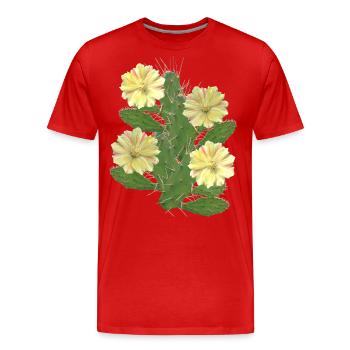 Cactus - Cactus flowers - Flora - Africa - Men's Premium Organic T-Shirt - red - Front - Damien (186cm)