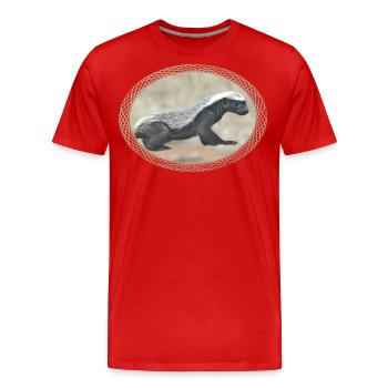 Blaireau à miel - Ratel - Arder - Faune en Afrique - T-shirt bio Premium Homme - rouge - Devant - Damien (186cm)