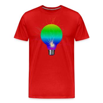 Glühbirne - Lampe - Grafik - Leuchte - Männer Premium Bio T-Shirt - Rot - Vorne - Damien (186cm)