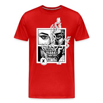 Stranger end - Männer Premium Bio T-Shirt - Rot - Vorne - Damien (186cm)