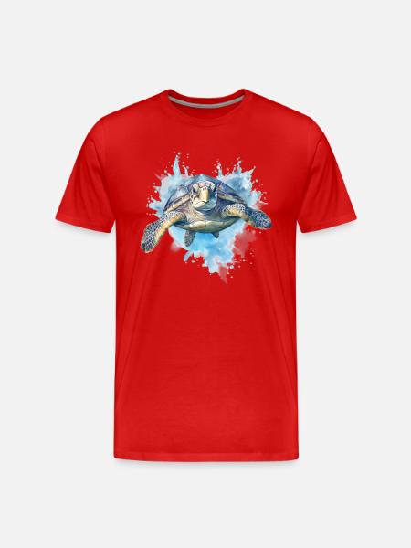 Tortue bleue - T-shirt bio Premium Homme - rouge
