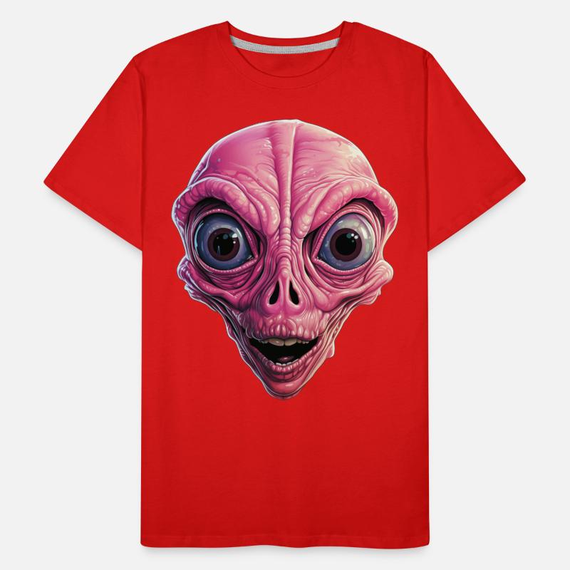 Shocked alien, shock, alien face, curiosity Men's Premium Organic T-Shirt