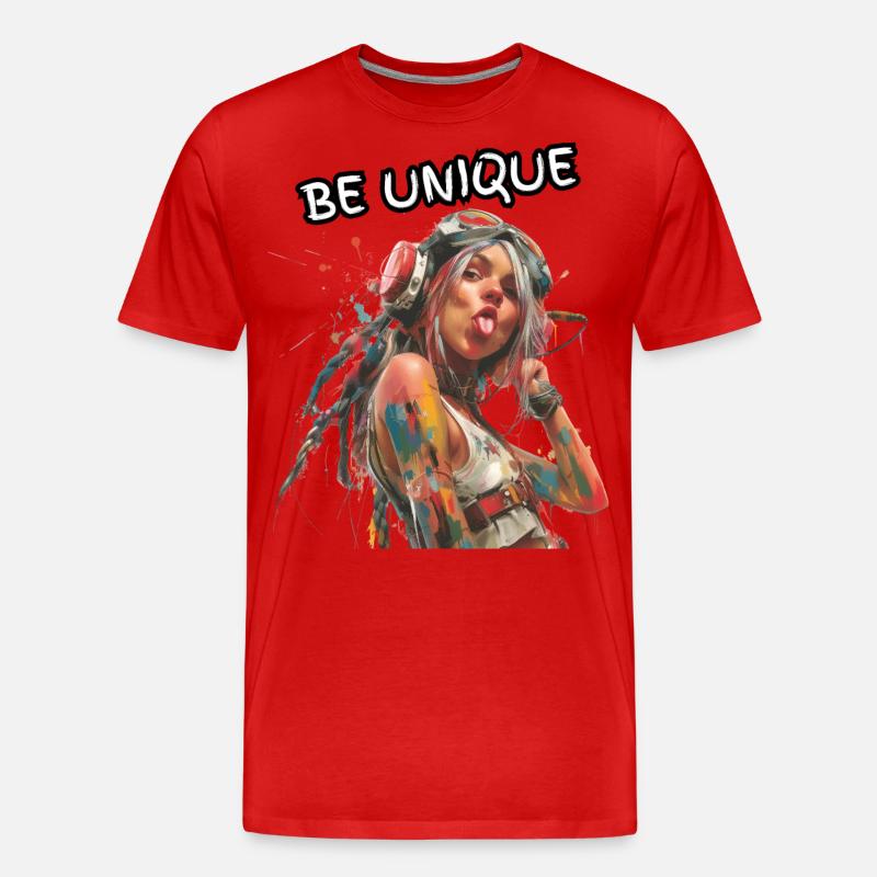 BE UNIQUE. Selbsttreue, Selbstbewusst, Individual, - Männer Premium Bio T-Shirt - Rot