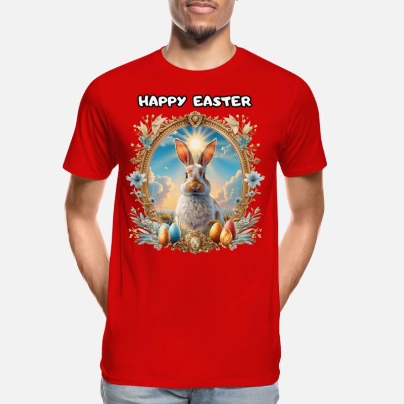 HAPPY EASTER, emblem, easter, easter bunny, beautiful, Men's Premium Organic T-Shirt