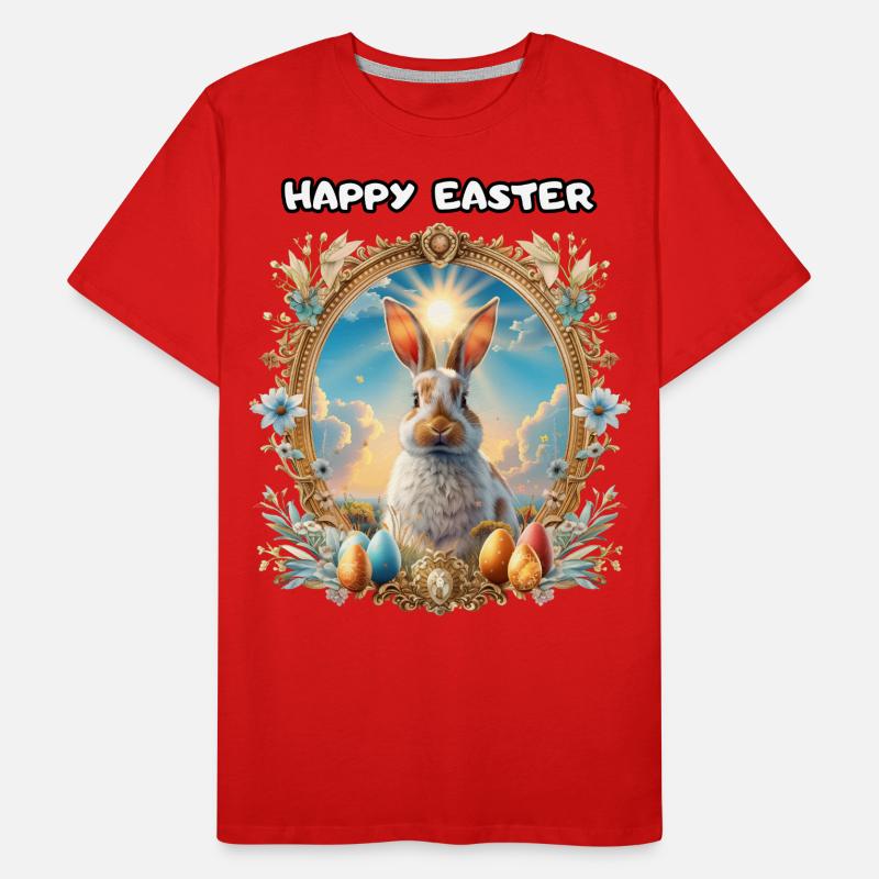 HAPPY EASTER, emblem, easter, easter bunny, beautiful, Men's Premium Organic T-Shirt