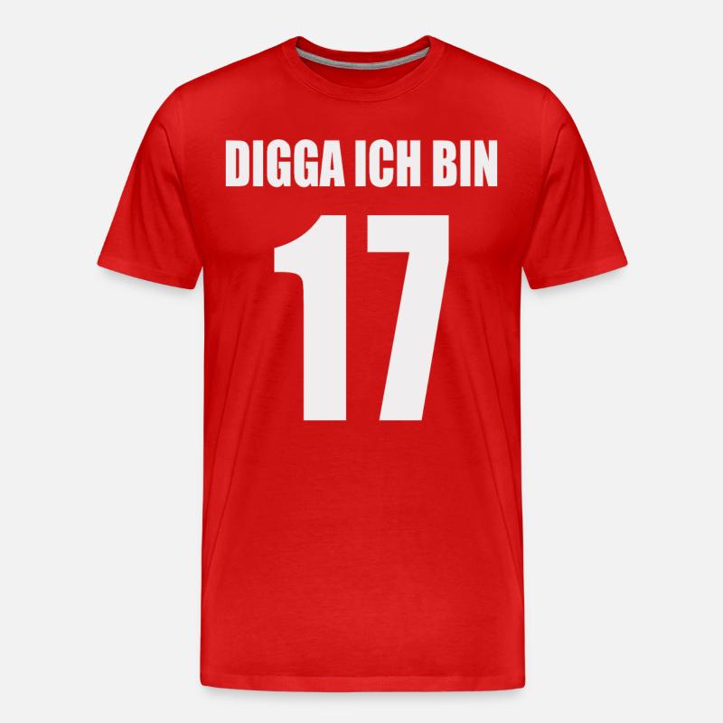 Digga, ich bin 17 – Jugendstil - Männer Premium Bio T-Shirt - Rot