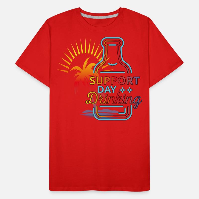 Support Day Drinking. Feiern, Erfrischung, Palmen, Männer Premium Bio T-Shirt