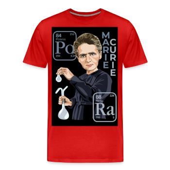 Marie Curie - Männer Premium Bio T-Shirt - Rot - Vorne - Damien (186cm)