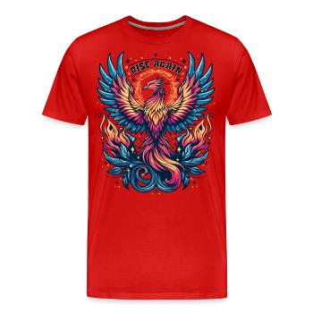Phönix - Erhebe dich erneut. Vogel, Phönixflammen, - Männer Premium Bio T-Shirt - Rot - Vorne - Damien (186cm)