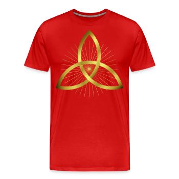 Graphique - Nœud de la Trinité - Symbole celtique - T-shirt bio Premium Homme - rouge - Devant - Damien (186cm)