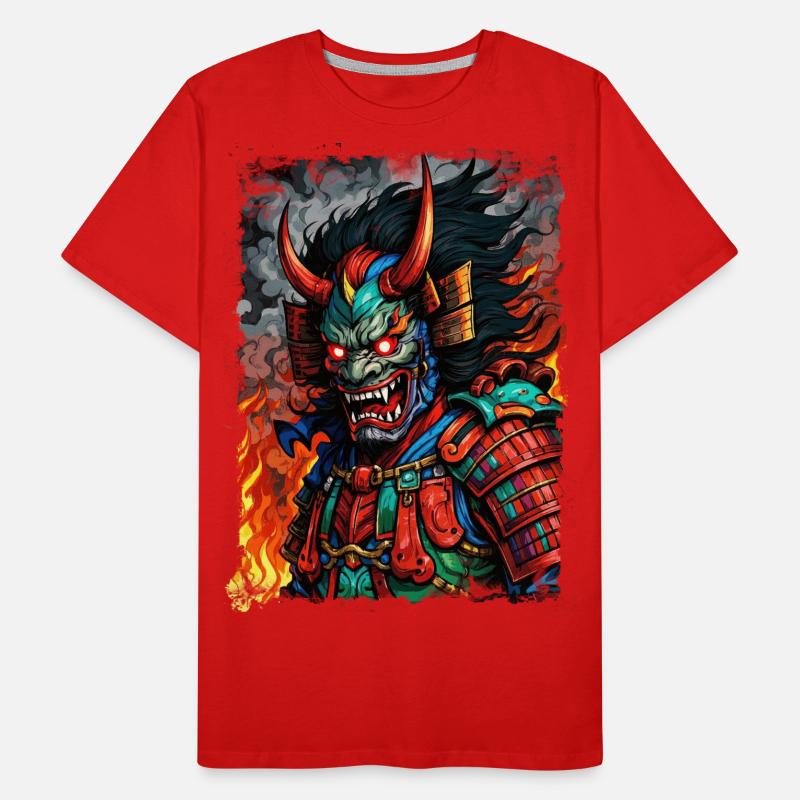 Devil Oni Maske Männer Premium Bio T-Shirt