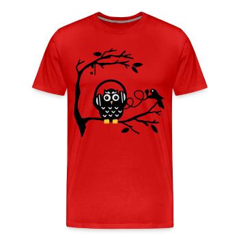 Listen to music - Men's Premium Organic T-Shirt - red - Front - Damien (186cm)