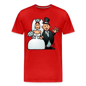 Mariage - T-shirt bio Premium Homme - rouge - Devant - Damien (186cm)