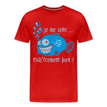 Comme un poisson dans l'eau - T-shirt bio Premium Homme - rouge - Devant - Damien (186cm)