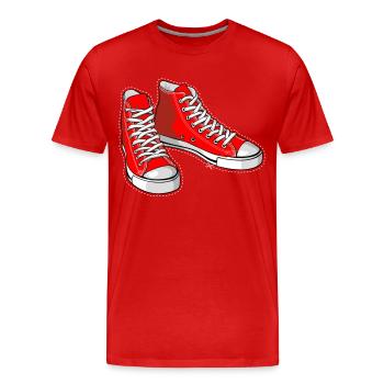 Red sneakers - Men's Premium Organic T-Shirt - red - Front - Damien (186cm)