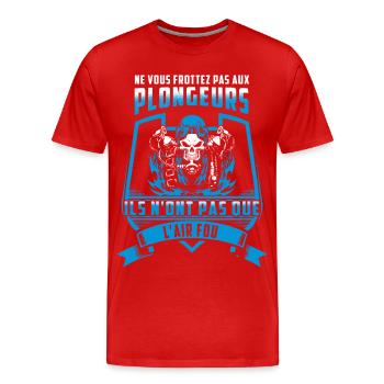 L'Air fou - T-shirt bio Premium Homme - rouge - Devant - Damien (186cm)