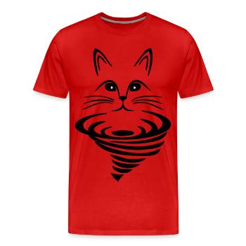 Katze auf Strudel - Männer Premium Bio T-Shirt - Rot - Vorne - Damien (186cm)