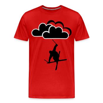Freestyler with clouds - Men's Premium Organic T-Shirt - red - Front - Damien (186cm)
