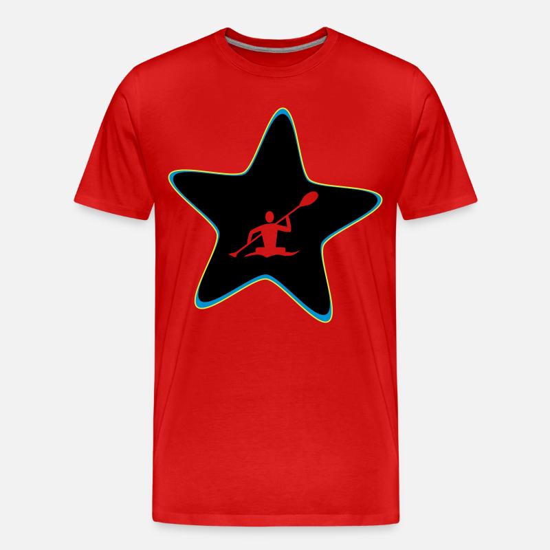 Kajak Stern - Männer Premium Bio T-Shirt - Rot