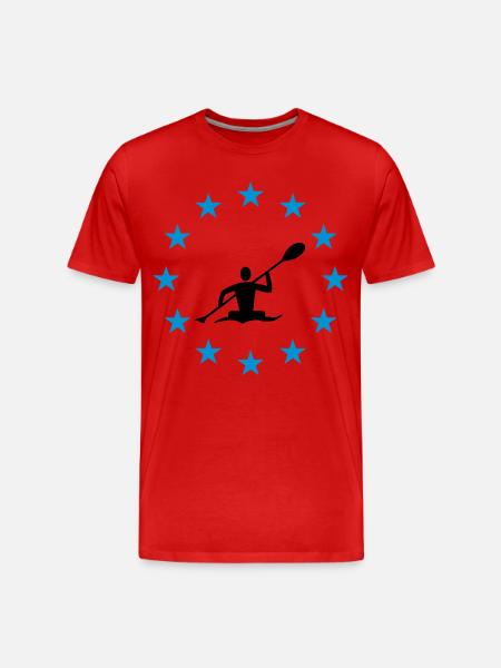 Canoeing in the star circle - Men's Premium Organic T-Shirt - red