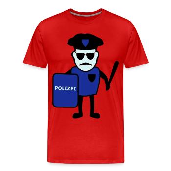 Polizist mit Schlagstock - Men's Premium Organic T-Shirt - red - Front - Damien (186cm)