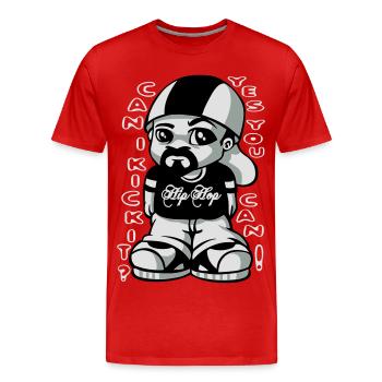 Hip hop fan - T-shirt bio Premium Homme - rouge - Devant - Damien (186cm)