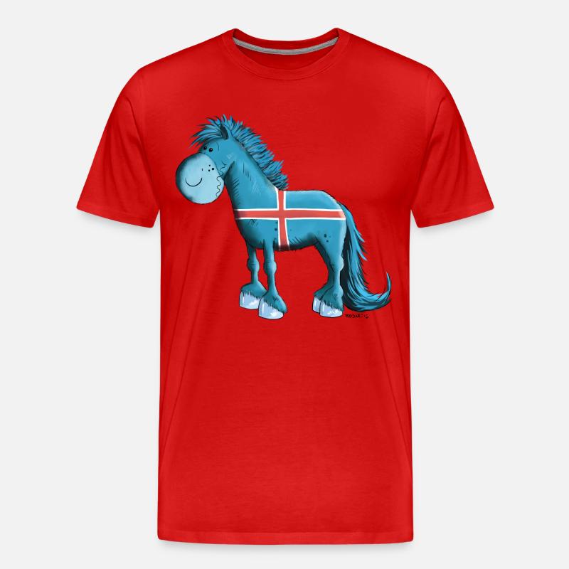 Der Isländer ist da - Männer Premium Bio T-Shirt - Rot