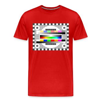 Test Image Couleurs Motif TV Rétro élégant dégradé 80 - T-shirt bio Premium Homme - rouge - Devant - Damien (186cm)