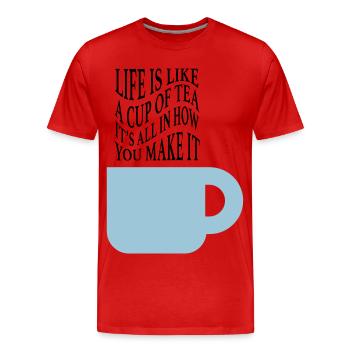 Das Leben ist wie Tee - Männer Premium Bio T-Shirt - Rot - Vorne - Damien (186cm)
