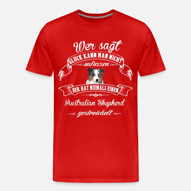 Australian Shepherd Glück - Männer Premium Bio T-Shirt - Rot