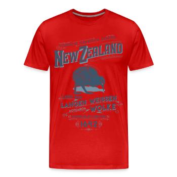Aotearoa - Neuseeland - Männer Premium Bio T-Shirt - Rot - Vorne - Damien (186cm)