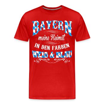 Bayern - Meine Heimat - Männer Premium Bio T-Shirt - Rot - Vorne - Damien (186cm)