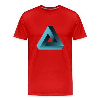 pyramide illusion optique illusion Illuminati ne - T-shirt bio Premium Homme - rouge - Devant - Damien (186cm)
