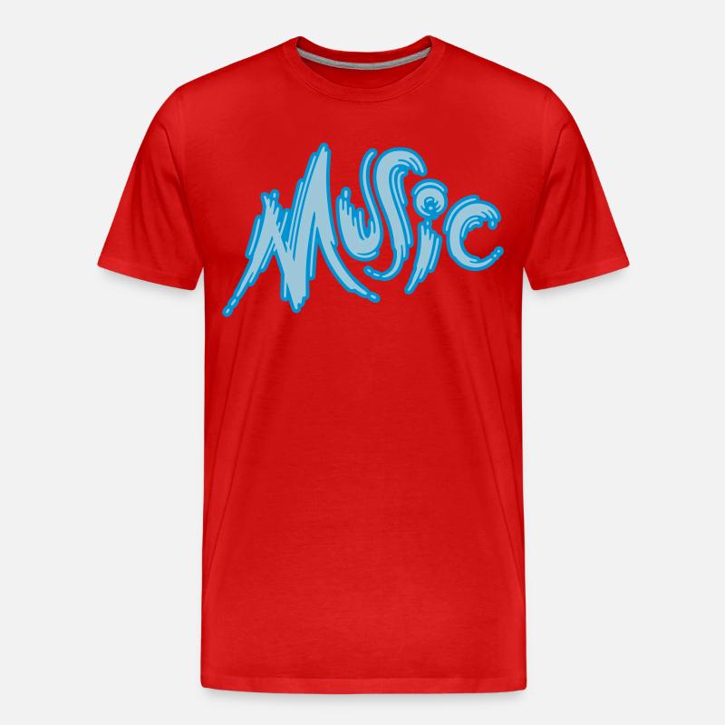 Music - Männer Premium Bio T-Shirt - Rot