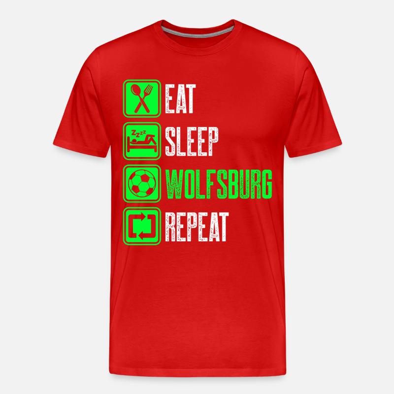 Repeat Wolfsburg - Männer Premium Bio T-Shirt - Rot