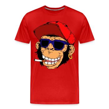 Gorilla Smoke - Männer Premium Bio T-Shirt - Rot - Vorne - Damien (186cm)