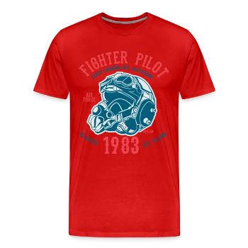 CLASSIC JET PLANE - pilotes de jet de combat shirt design - T-shirt bio Premium Homme - rouge - Devant - Damien (186cm)
