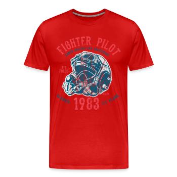 Pilote de chasse - pilotes de chasse de jet shirt design - T-shirt bio Premium Homme - rouge - Devant - Damien (186cm)