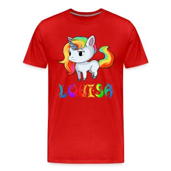 Louisa Einhorn - T-shirt bio Premium Homme - rouge - Devant - Damien (186cm)