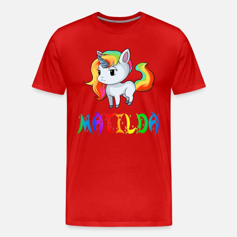 Matilda Einhorn - Männer Premium Bio T-Shirt - Rot