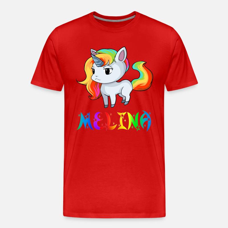 Melina Einhorn - Männer Premium Bio T-Shirt - Rot