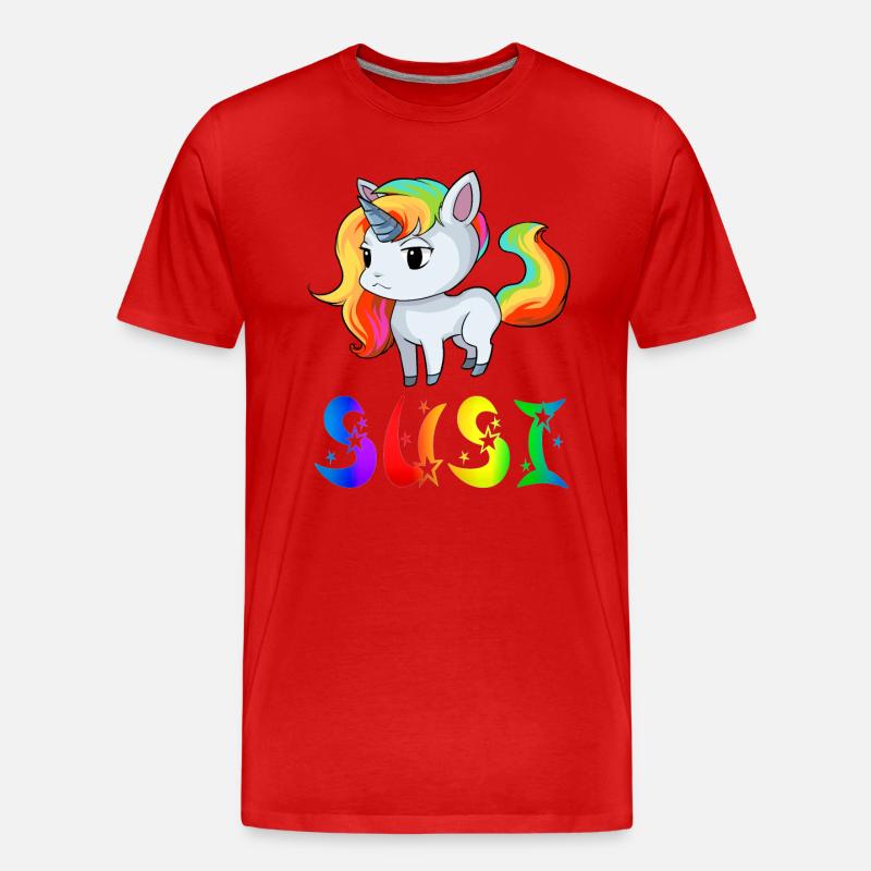 Susi Einhorn - Männer Premium Bio T-Shirt - Rot