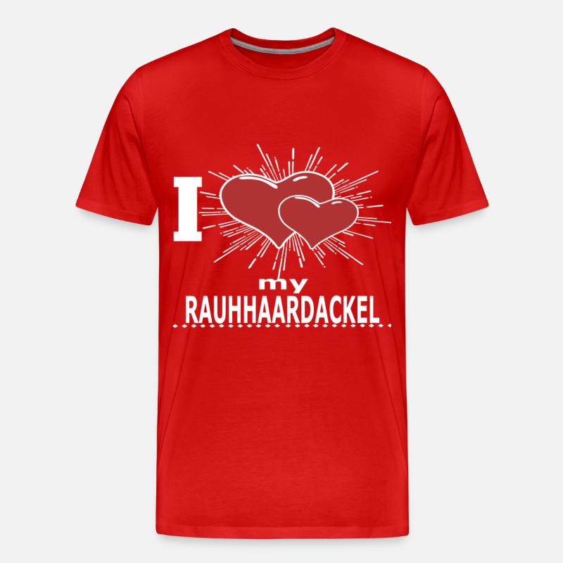 RAUHHAARDACKEL - Männer Premium Bio T-Shirt - Rot