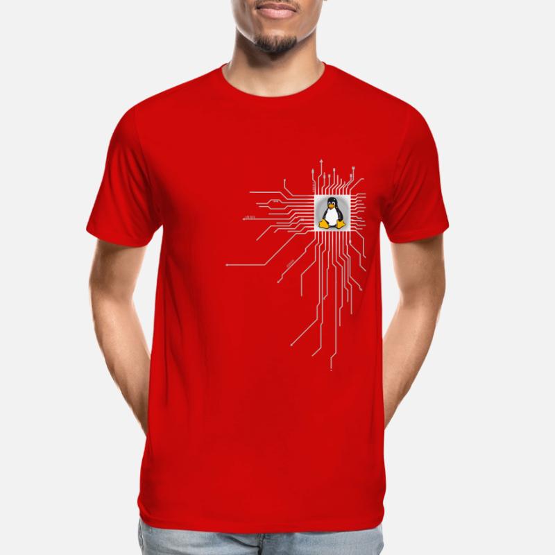 board Penguin Core Heart Computer pc Nerd program Men's Premium Organic T-Shirt