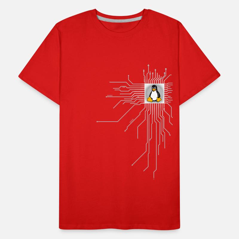 platine pingouin Core Coeur Ordinateur pc Nerd program T-shirt bio Premium Homme
