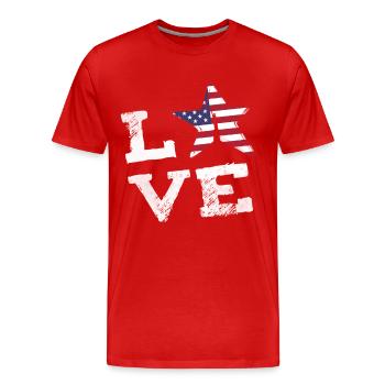 amour usa drapeau de la liberté statue de la liberté voyage nyc - T-shirt bio Premium Homme - rouge - Devant - Damien (186cm)